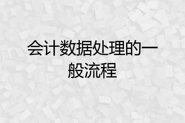 会计数据处理的一般流程