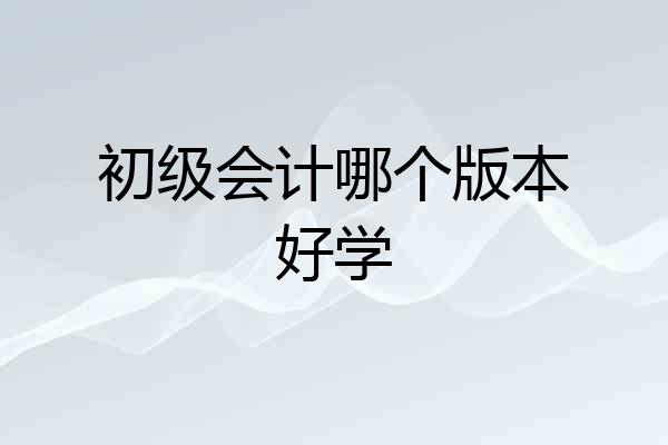 初级会计哪个版本好学