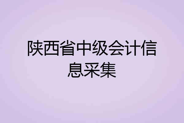 陕西省中级会计信息采集