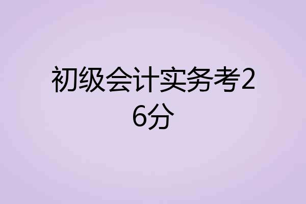 初级会计实务考26分