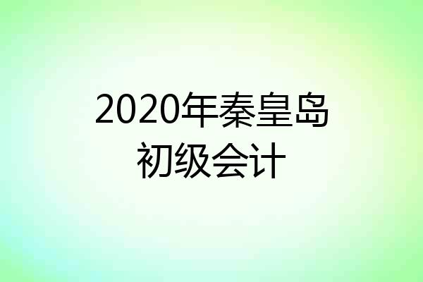 2020年秦皇岛初级会计