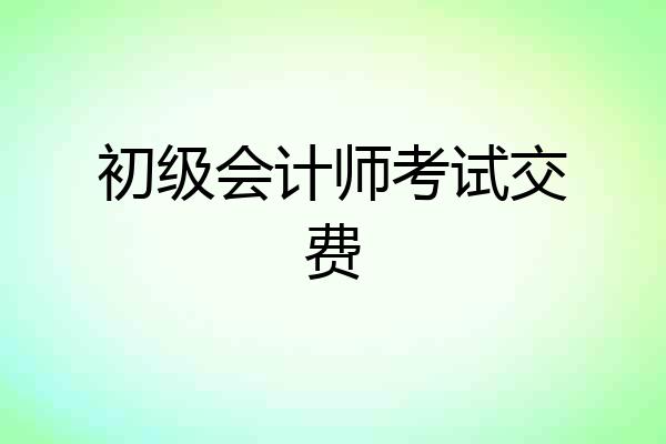 初级会计师考试交费