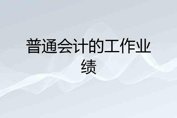普通会计的工作业绩