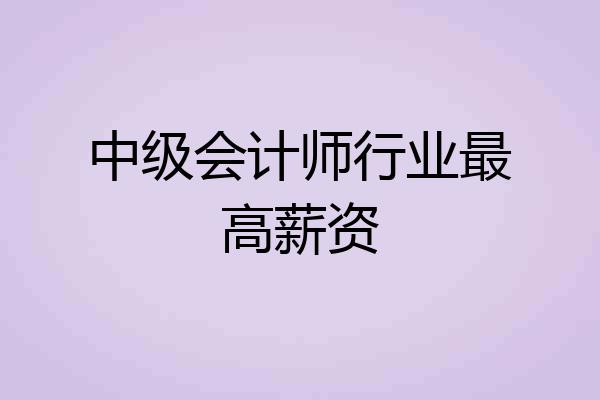 中级会计师行业最高薪资