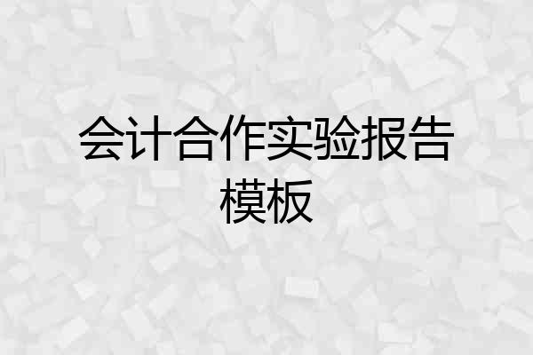 会计合作实验报告模板