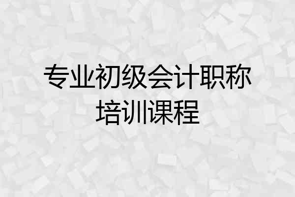 专业初级会计职称培训课程