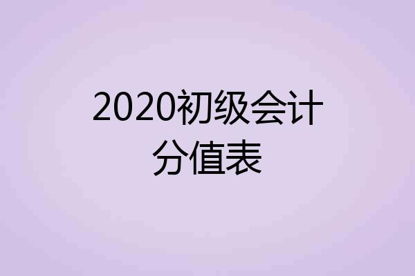 2020初级会计分值表