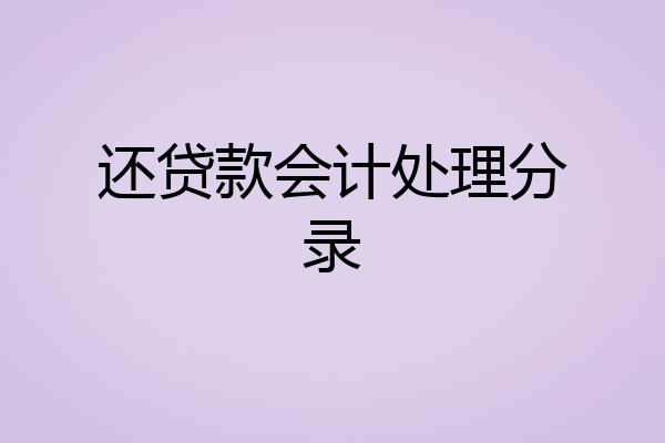 还贷款会计处理分录