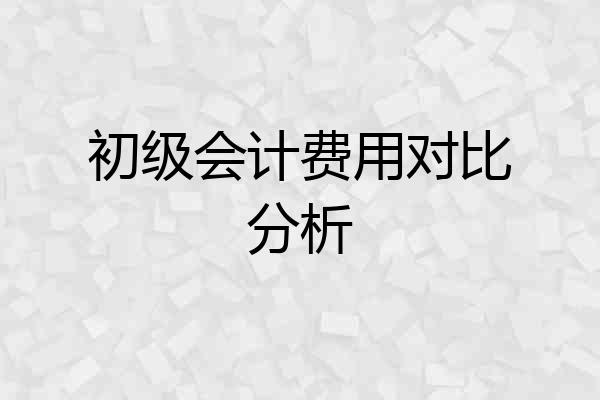 初级会计费用对比分析