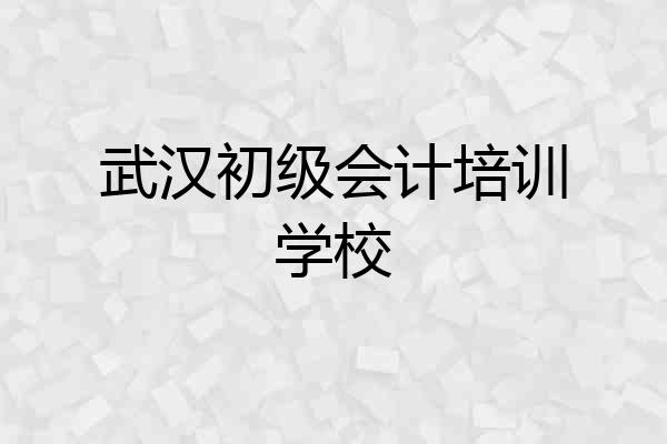 武汉初级会计培训学校