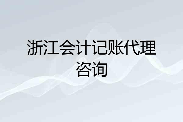 浙江会计记账代理咨询