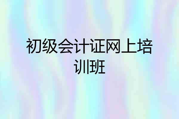 初级会计证网上培训班