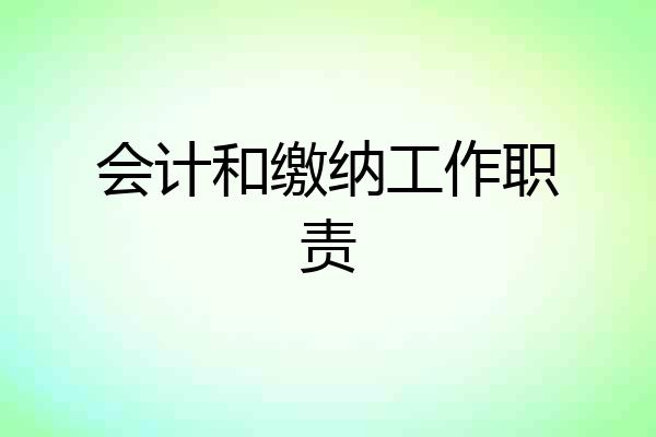 会计和缴纳工作职责