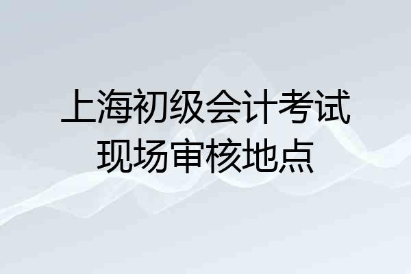 上海初级会计考试现场审核地点