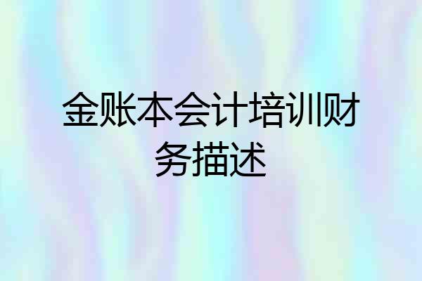 金账本会计培训财务描述