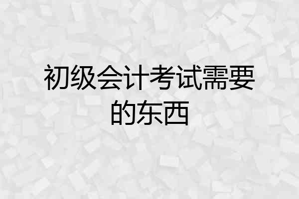 初级会计考试需要的东西