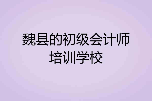 魏县的初级会计师培训学校