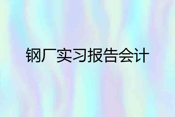 钢厂实习报告会计