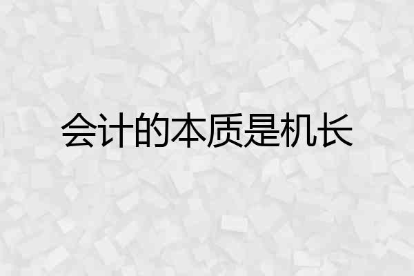 会计的本质是机长