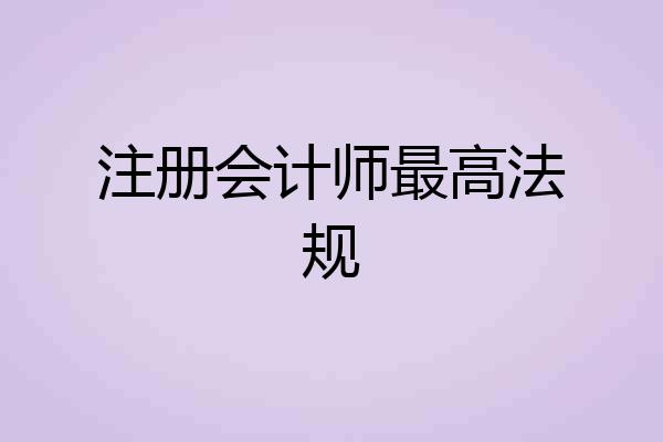 注册会计师最高法规