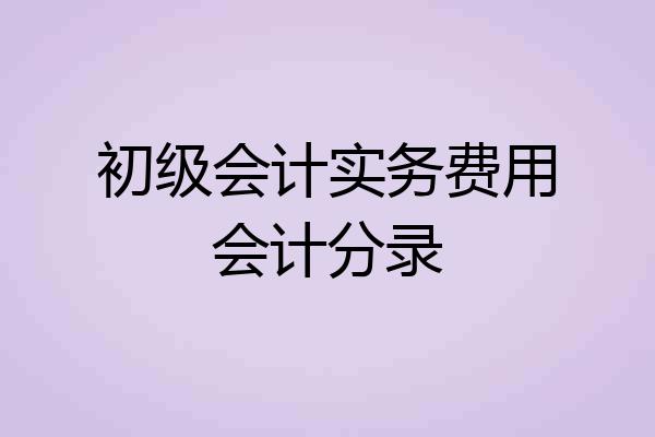 初级会计实务费用会计分录