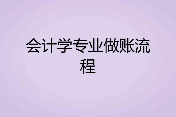 会计学专业做账流程