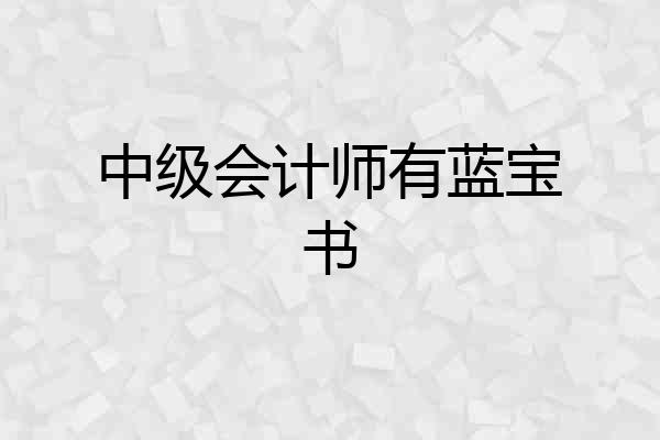 中级会计师有蓝宝书