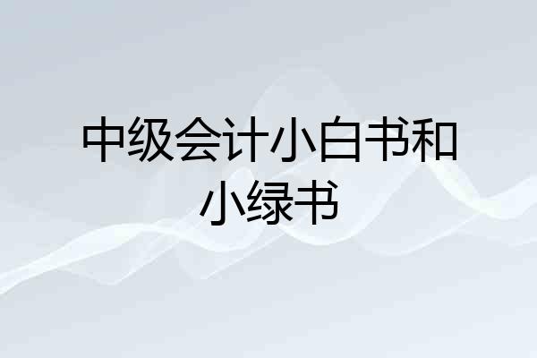中级会计小白书和小绿书