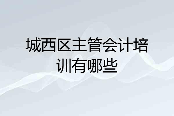 城西区主管会计培训有哪些