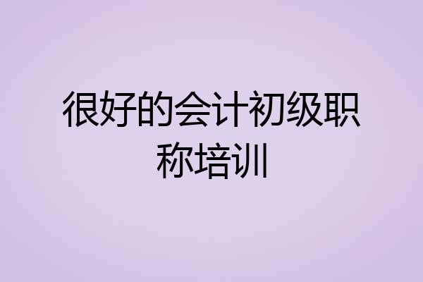 很好的会计初级职称培训