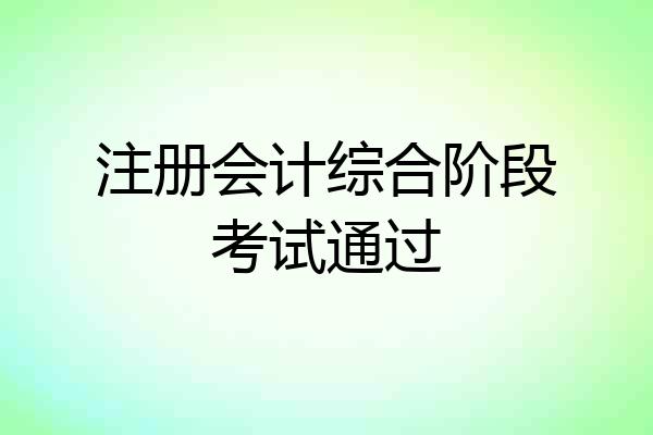 注册会计综合阶段考试通过