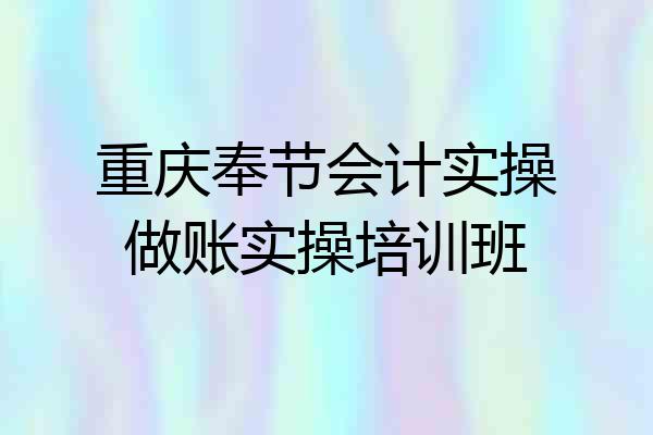 重庆奉节会计实操做账实操培训班