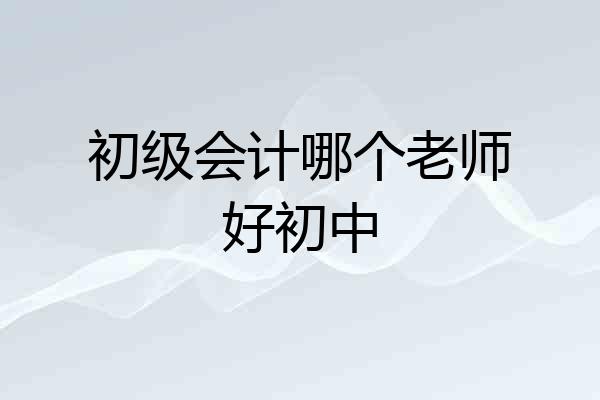 初级会计哪个老师好初中