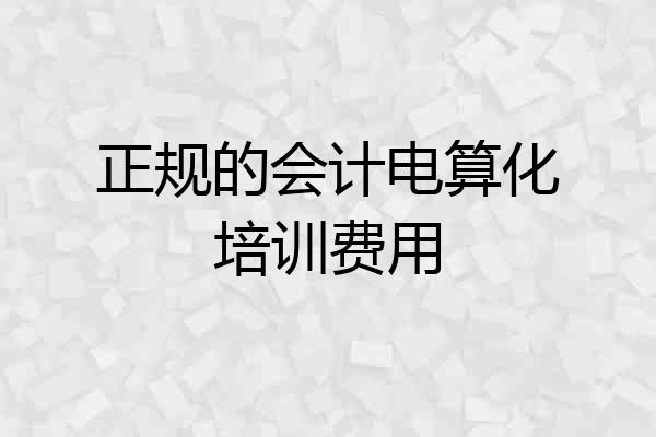 正规的会计电算化培训费用