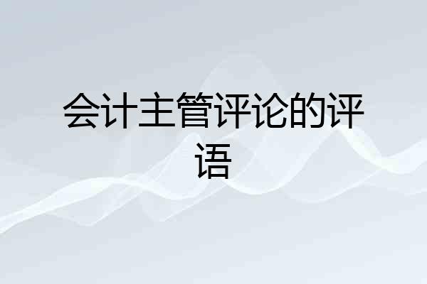 会计主管评论的评语