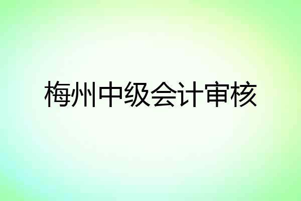梅州中级会计审核