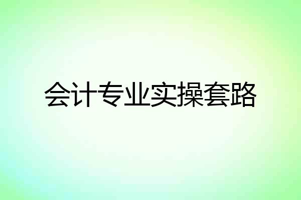 会计专业实操套路
