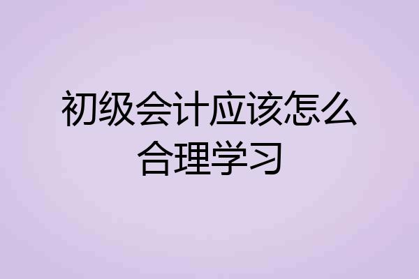 初级会计应该怎么合理学习