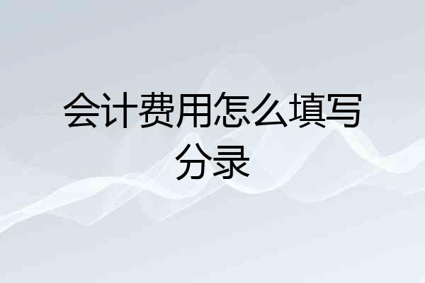 会计费用怎么填写分录