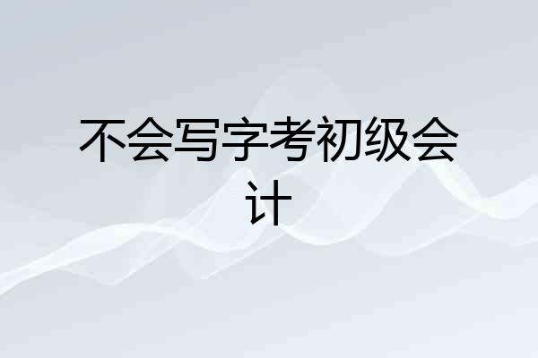 不会写字考初级会计