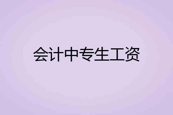 会计中专生工资