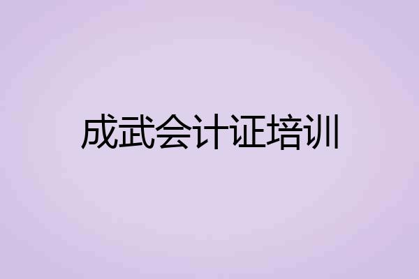 成武会计证培训