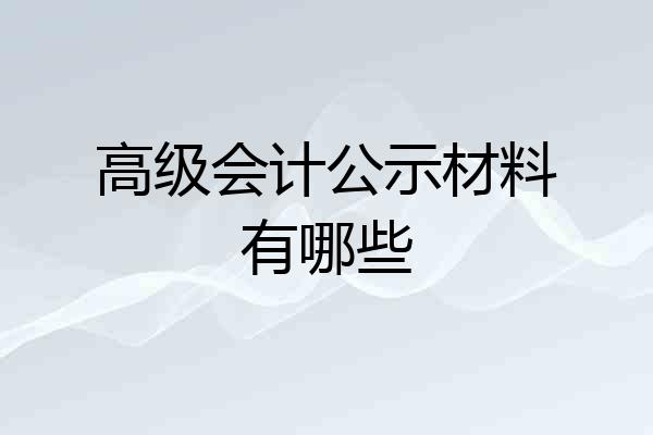 高级会计公示材料有哪些