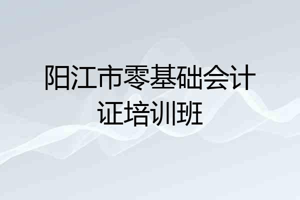 阳江市零基础会计证培训班