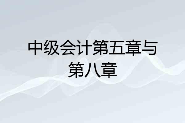 中级会计第五章与第八章