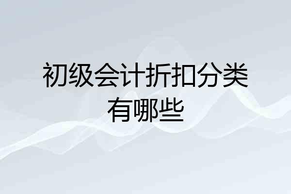 初级会计折扣分类有哪些