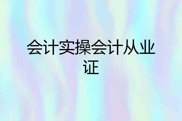 会计实操会计从业证