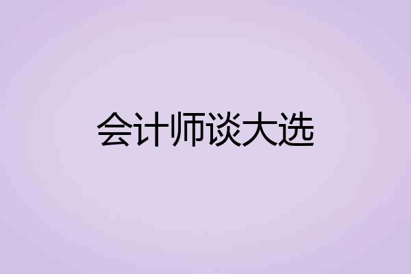 会计师谈大选