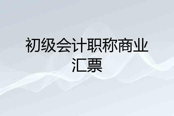 初级会计职称商业汇票