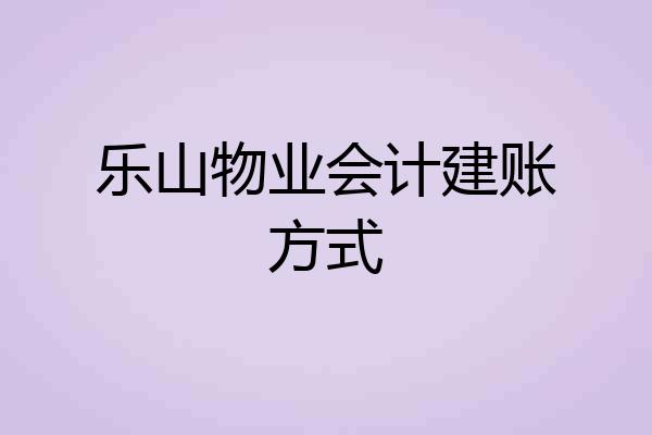 乐山物业会计建账方式